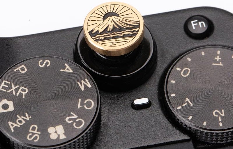 DBZZ Mountain Sunrise Pattern Camera Metal Shutter Decorative Button Set for Fujifilm X-Pro3 xpro2 xpro1 xt50 xt30 xt4 xt5 x100vi (Copper Alloy-Shutter Decorative Button) - Image 2